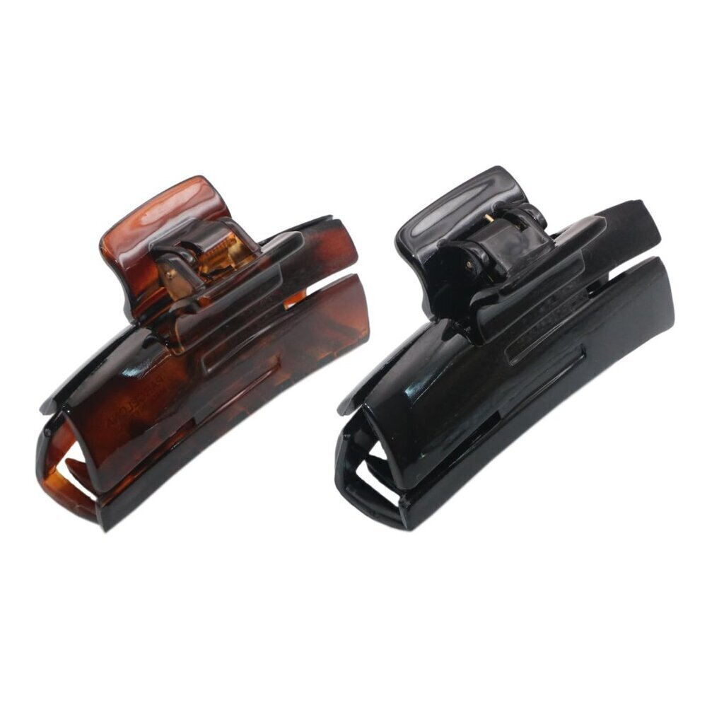 Hair Claw Clips Celluloid Acetate Tortoise and Black Set Durable Stylish